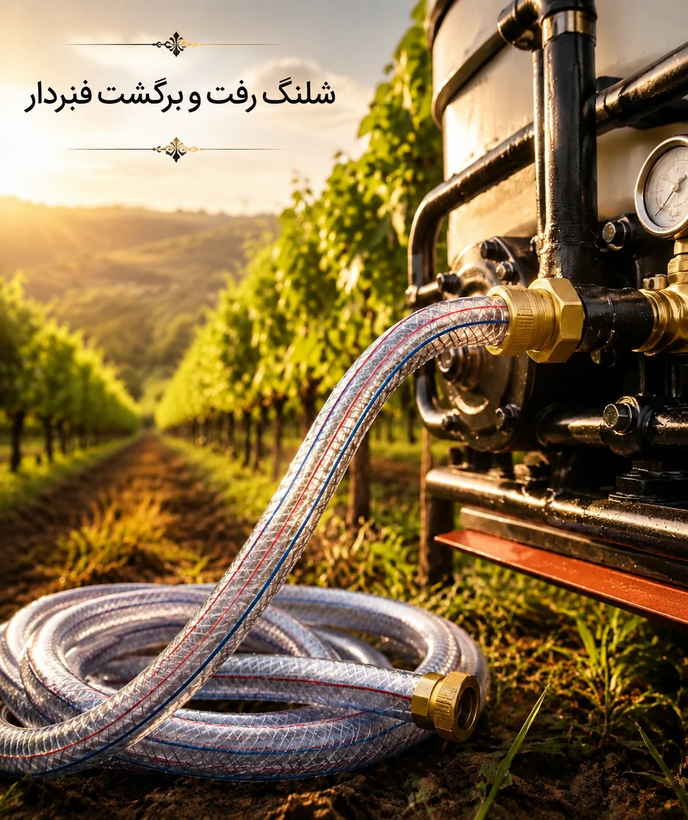 شلنگ رفت و برگشت فنردار 2 متری